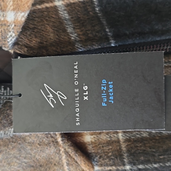 SHAQUILLE O'NEAL MENS BIG AND TALL "HONEY PLAID" FULL-ZIP JACKET COAT SIZE 4XLT - Picture 12 of 12